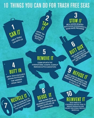 10 things you can do for trash free seas-infographic-dolphinaris-beach cleaning